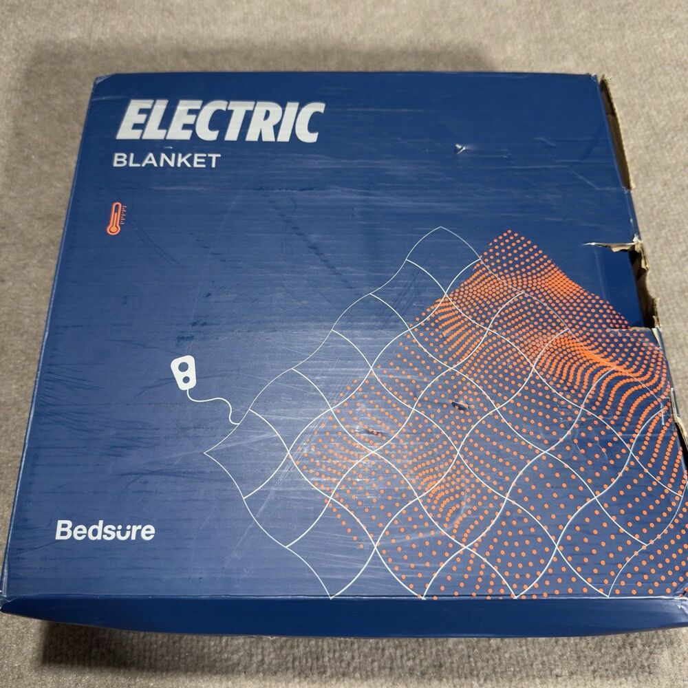 Bedsure Electric Heating Throw Blanket 50x60 New Flannel Baby Blue White